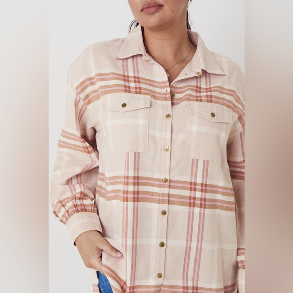 EUC Spell & the Gypsy Collective Musk Basecamp Flannel Botton Down Top - Picture 4 of 13